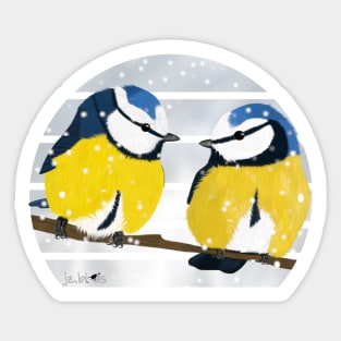 Blue Titmice Bird Watching Birding Ornithologist Gift Sticker